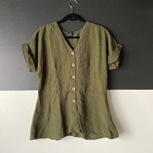 Ann Taylor Peplum Button Down Top